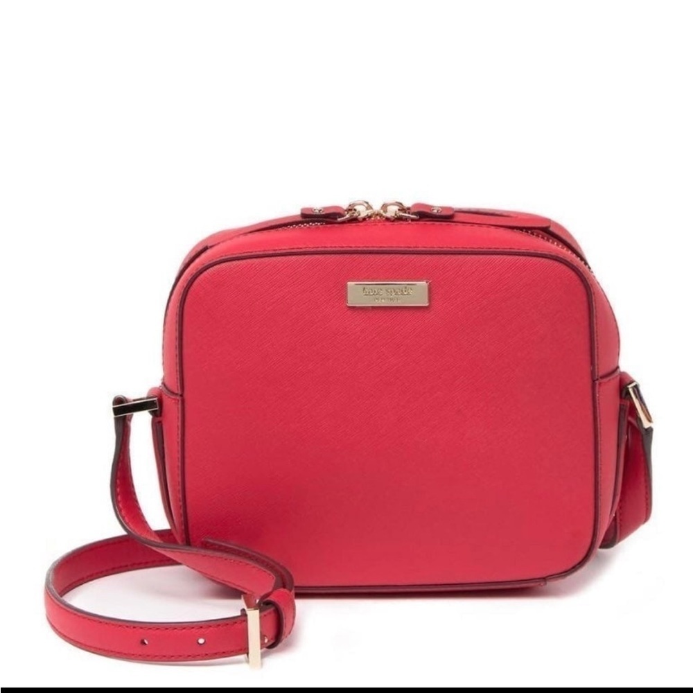 kate spade  leather cammie crosshatched crossbody